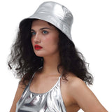 Vintage British Patent Leather Small Brim Bucket Hat | Gthic.com