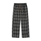 Vintage Brushed Check Loose Straight Pants