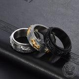 Vintage Bull Stainless Steel Spinner Ring 01 | Gthic.com