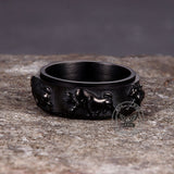 Vintage Bull Stainless Steel Spinner Ring