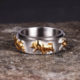 Vintage Bull Stainless Steel Spinner Ring