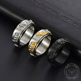 Vintage Bull Stainless Steel Spinner Ring 03 | Gthic.com