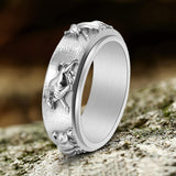 Vintage Bull Stainless Steel Spinner Ring