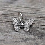 Vintage Butterfly Skull Stainless Steel Hoop Earrings