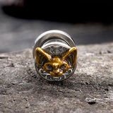 Vintage Cat Head Stainless Steel Ear Gauges | Gthic.com