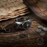 Vintage Celtic Knot Compass Stainless Steel Ring