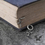 Vintage Claw-Set Gemstone Cross Sterling Silver Earrings | Gthic.com