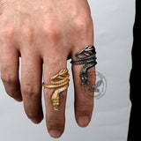 Vintage Coiled Chinese Dragon Stainless Steel Ring