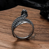 Vintage Coiled Chinese Dragon Stainless Steel Ring