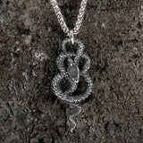 Vintage Coiled Snake Stainless Steel Pendant | Gthic.com