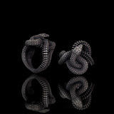 Vintage Coiled Snake Sterling Silver Animal Ring | Gthic.com