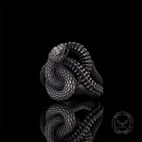 Vintage Coiled Snake Sterling Silver Animal Ring | Gthic.com