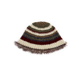 Vintage Colorful Striped Knitted Bucket Hat | Gthic.com