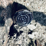 Vintage Compass Anchor Stainless Steel Marine Ring