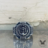 Vintage Compass Anchor Stainless Steel Marine Ring