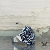 Vintage Compass Anchor Stainless Steel Marine Ring