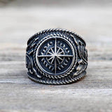 Vintage Compass Stainless Steel Marine Ring | Gthic.com