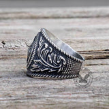 Vintage Compass Stainless Steel Marine Ring | Gthic.com