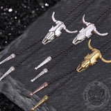 Vintage Cow Skull Alloy Bolo Tie