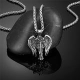 Vintage Cross Archangel Wing Amulet Stainless Steel Pendant | Gthic.com