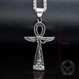 Vintage Cross Pyramid Horus Eye Stainless Steel Pendant | Gthic.com