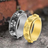 Vintage Crown Stainless Steel Spinner Ring