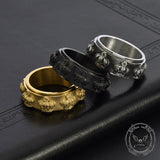 Vintage Crown Stainless Steel Spinner Ring