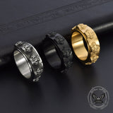 Vintage Crown Stainless Steel Spinner Ring