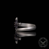 Vintage Curved Sword Gem Sterling Silver Ring