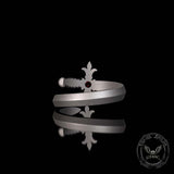 Vintage Curved Sword Gem Sterling Silver Ring