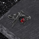 Vintage Dark Crow Copper CZ Open Ring | Gthic.com