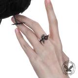 Vintage Dark Crow Copper CZ Open Ring | Gthic.com