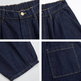 Vintage Distressed Loose Wide-Leg Lantern Jeans