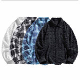 Vintage Distressed Plaid Long Sleeve Shirt Coat | Gthic.com