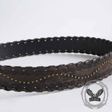 Vintage Distressed Rivet Embossed PU Leather Belt