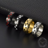 Vintage Dog Paw Print Stainless Steel Spinner Ring