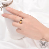 Vintage Dog Paw Print Stainless Steel Spinner Ring 03 | Gthic.com