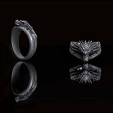 Vintage Domineering Dragon Head Silver Ring | Gthic.com