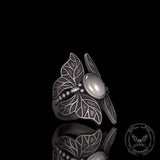 Vintage Double Butterfly Gem Sterling Silver Ring 03 | Gthic.com