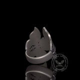 Vintage Double Butterfly Gem Sterling Silver Ring