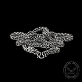 Vintage Double Dragon Head Keel Sterling Silver Necklace | Gthic.com