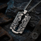 Vintage Double Eagle Stainless Steel Hollow Tag Pendant | Gthic.com