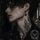 Vintage Dragon Claw Black Agate Stainless Steel Earrings | Gthic.com