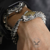 Vintage Dragon Ouroboros Copper Alloy Bracelet | Gthic.com