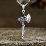 Vintage Dragon Tomahawk Stainless Steel Viking Pendant
