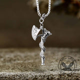 Vintage Dragon Tomahawk Stainless Steel Viking Pendant