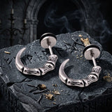 Vintage Eagle Claw Stainless Steel Earrings | Gthic.com