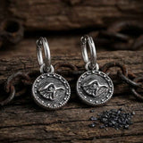 Vintage Eagle Head Stainless Steel Drop Earrings | Gthic.com