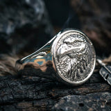Vintage Eagle Head Stainless Steel Signet Ring | Gthic.com