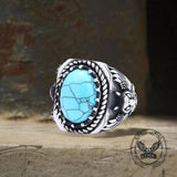 Vintage Eagle Turquoise Stainless Steel Animal Ring